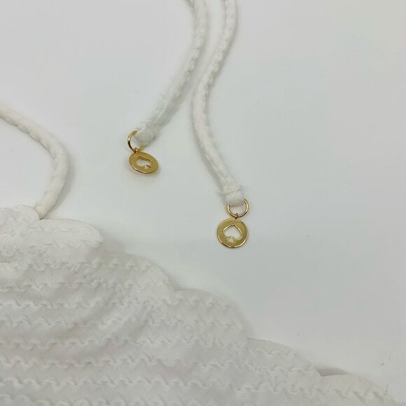 Kate spade | White Textured Bikini halter Top | size XS - Picture 2 of 5